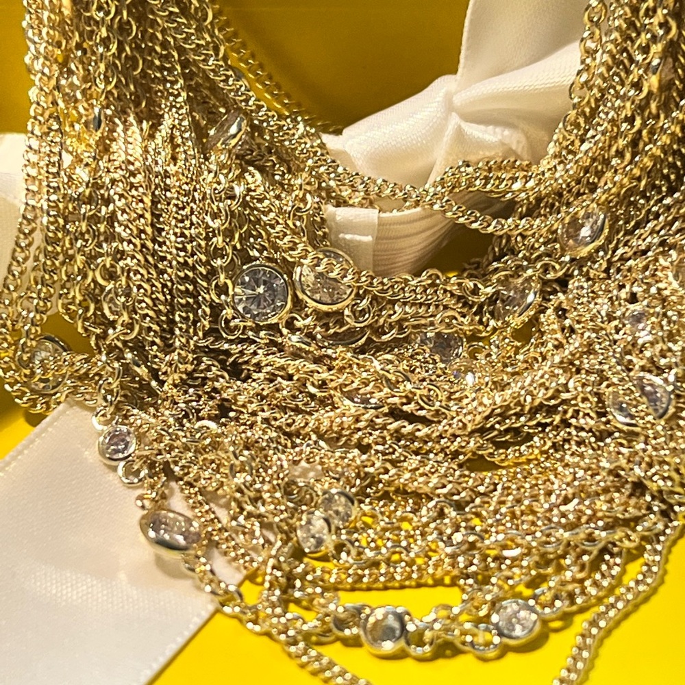 NWT Rare Kendra Scott Anastasia Necklace Yellow Gold Chains & CZ’s Perfect GORG! - Picture 6 of 12